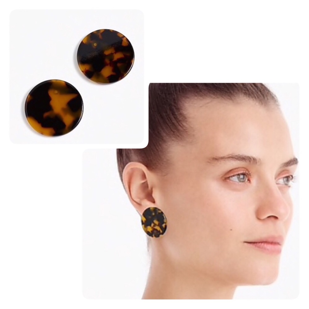 J.Crew Tortoise disc earrings